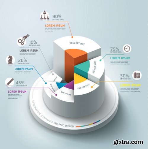 Infographic 3D Charts 25xEPS