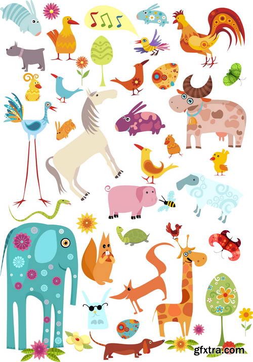 Pretty Animal & Nature Toons 25xEPS