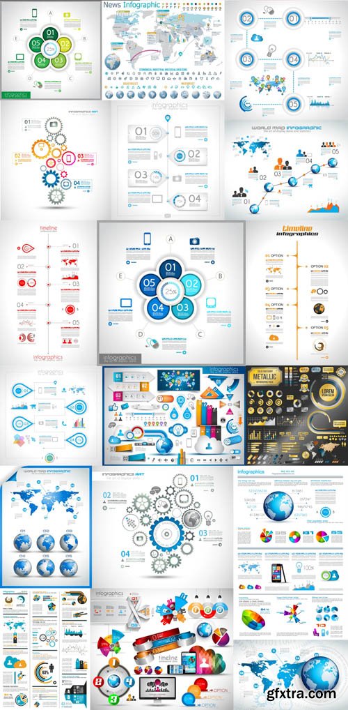 Collection of infographics vol.72, 25xEPS