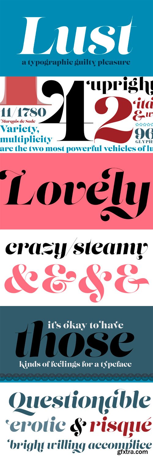 Lust Font Family - 6 Fonts for $200 Lust Font Family - 6 Fonts for $200