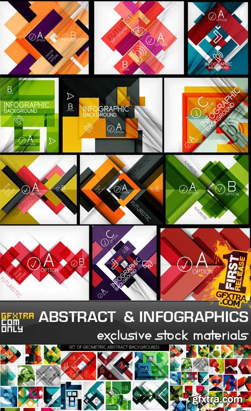 Abstract Backgrounds &amp; Infographics - Mega Collection, 25xEPS