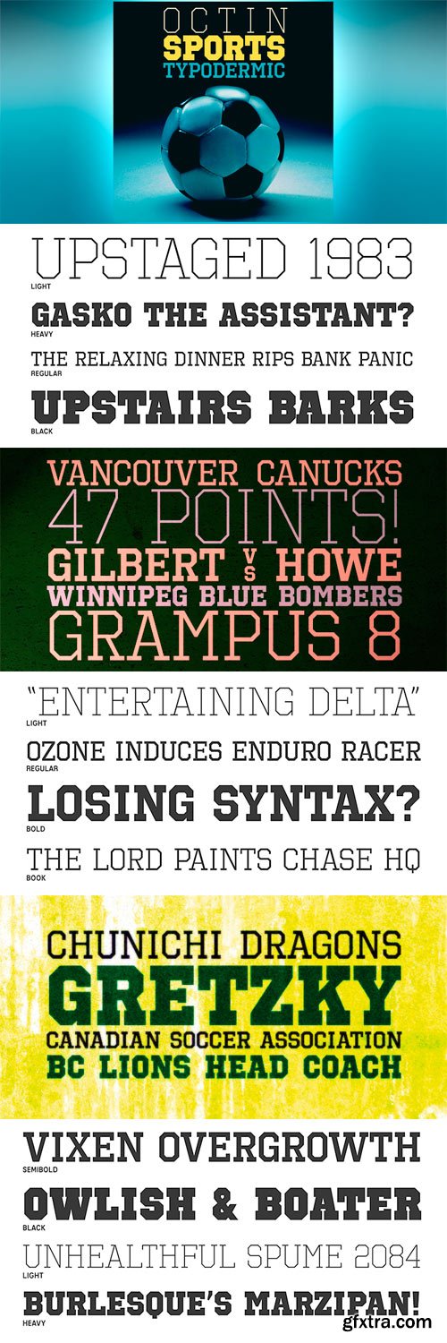 Octin Sports Font Family - 7 Fonts for $153