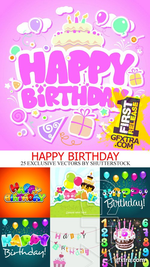 Amazing SS - Happy birthday, 25xEPS Amazing SS - Happy birthday, 25xEPS