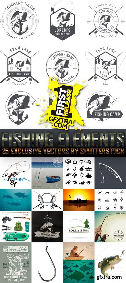 Amazing SS - Fishing Elements, 25xEPS Amazing SS - Fishing Elements, 25xEPS