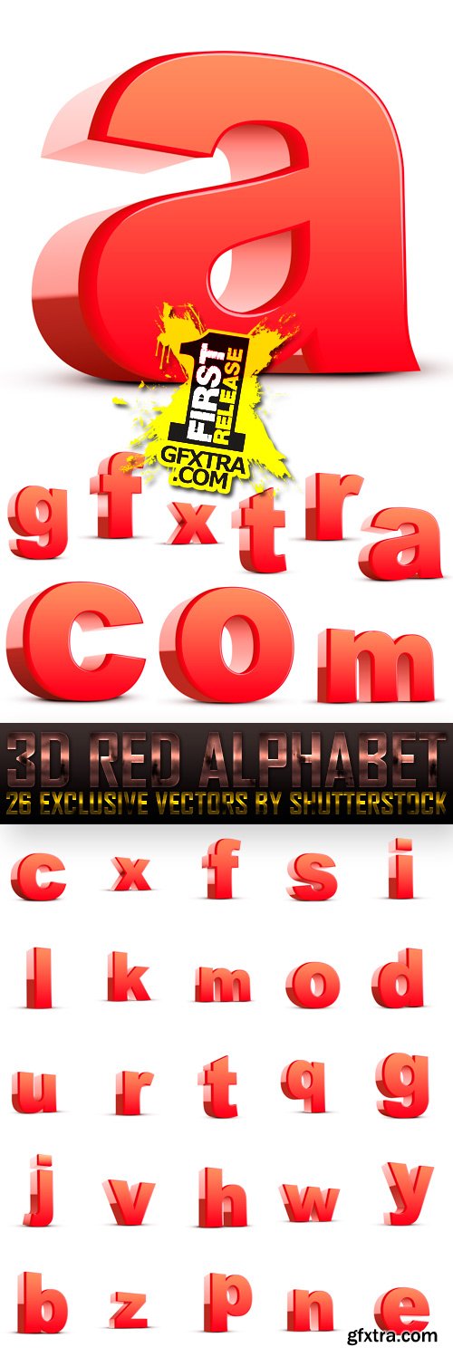 Amazing SS - 3D Red Alphabet, 26xEPS Amazing SS - 3D Red Alphabet, 26xEPS