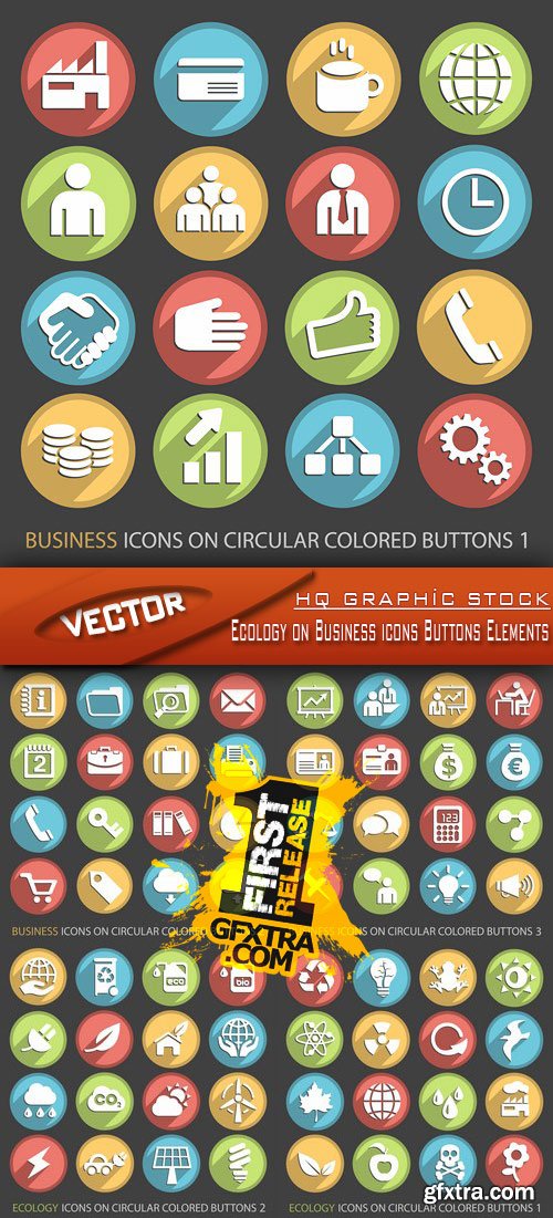 Stock Vector - Ecology on Business icons Buttons Elements