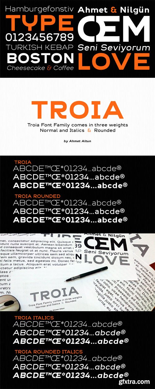 Troia Font Family - 12 Fonts for $60 Troia Font Family - 12 Fonts for $60