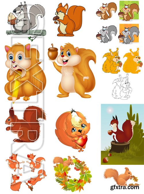 Shutterstock - Squirrel, 25xEps Shutterstock - Squirrel, 25xEps