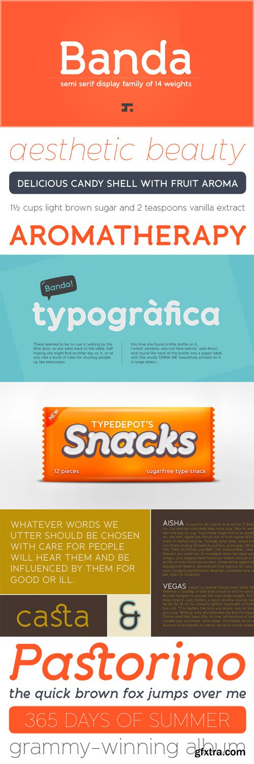 Banda - 8 Weights 14 TTF & Web Fonts