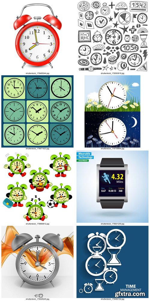 Shutterstock - Alarm clock, Time, watch, 25xEps Shutterstock - Alarm clock, Time, watch, 25xEps