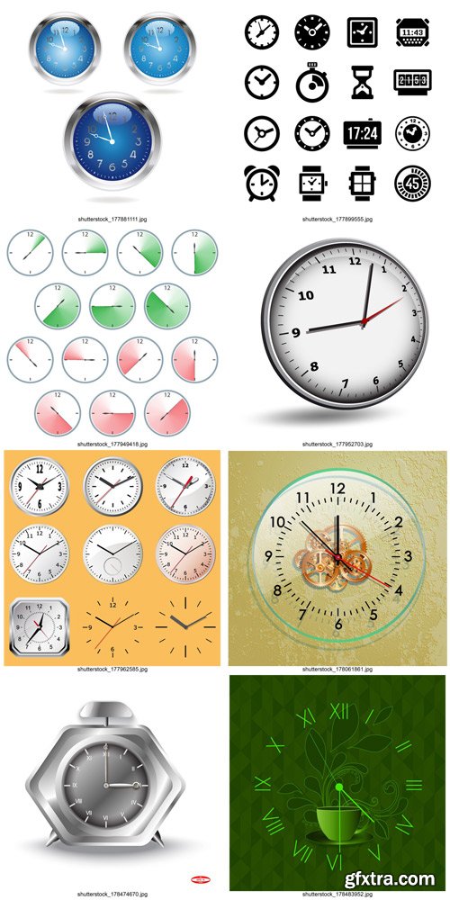 Shutterstock - Alarm clock, Time, watch, 25xEps Shutterstock - Alarm clock, Time, watch, 25xEps