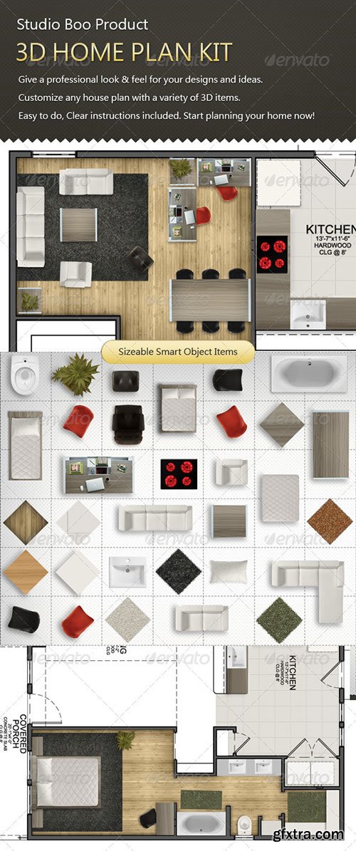 GraphicRiver - 3D Home Plan Kit 1299158