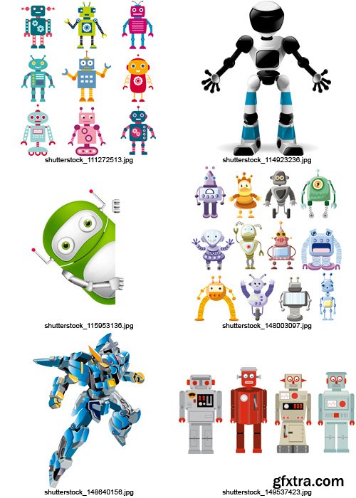 Amazing SS - Cartoon Robots, 25xEPS