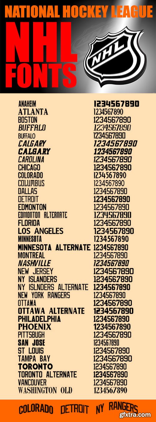 NHL Font Styles 39xTTF NHL Font Styles 39xTTF