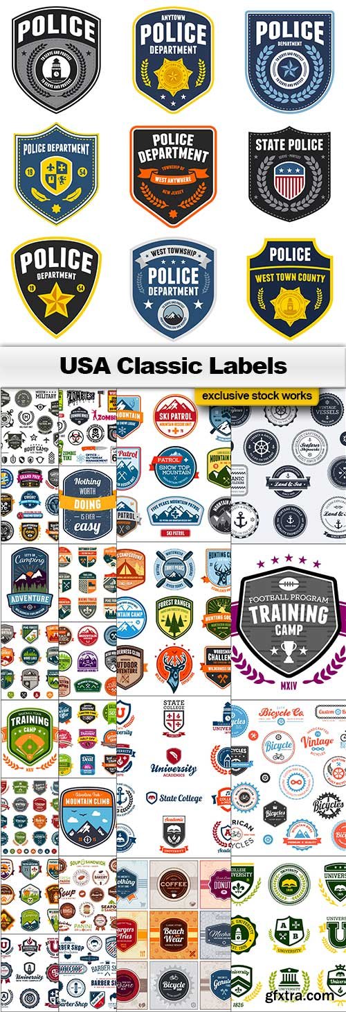 USA Classic Labels 25xEPS USA Classic Labels 25xEPS