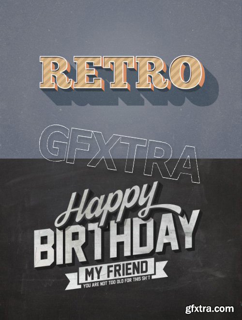 3D Retro and Vintage Text Effects Pack 3