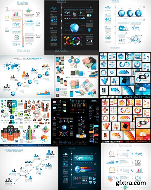 Collection of Infographics #100, 25xEPS