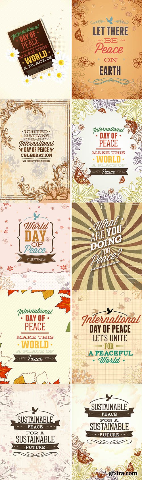 30 International Day of Peace Vector Collection