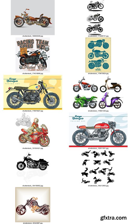 Stock Vectors - Motorcycles, 25xEps
