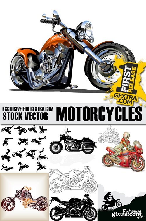 Stock Vectors - Motorcycles, 25xEps