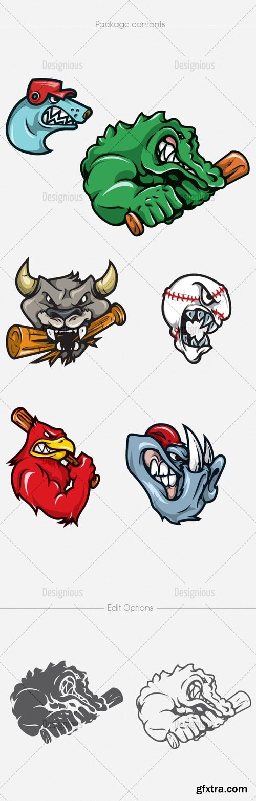 Designious - Mascots Vector Mega Pack, 60 Mascots in 10 EPS Designious - Mascots Vector Mega Pack, 60 Mascots in 10 EPS