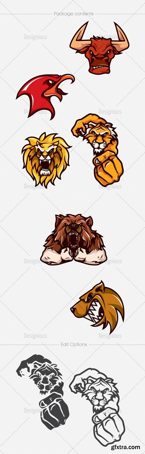 Designious - Mascots Vector Mega Pack, 60 Mascots in 10 EPS Designious - Mascots Vector Mega Pack, 60 Mascots in 10 EPS