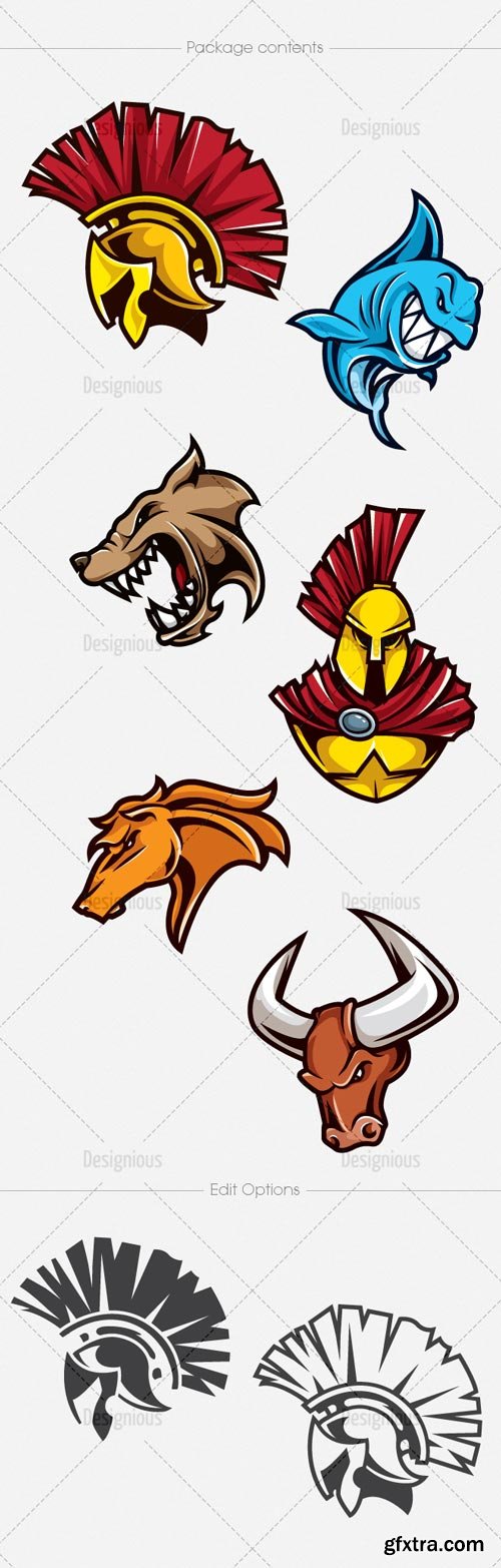 Designious - Mascots Vector Mega Pack, 60 Mascots in 10 EPS Designious - Mascots Vector Mega Pack, 60 Mascots in 10 EPS