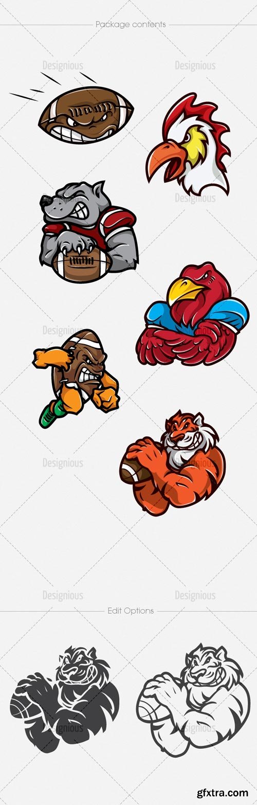 Designious - Mascots Vector Mega Pack, 60 Mascots in 10 EPS Designious - Mascots Vector Mega Pack, 60 Mascots in 10 EPS