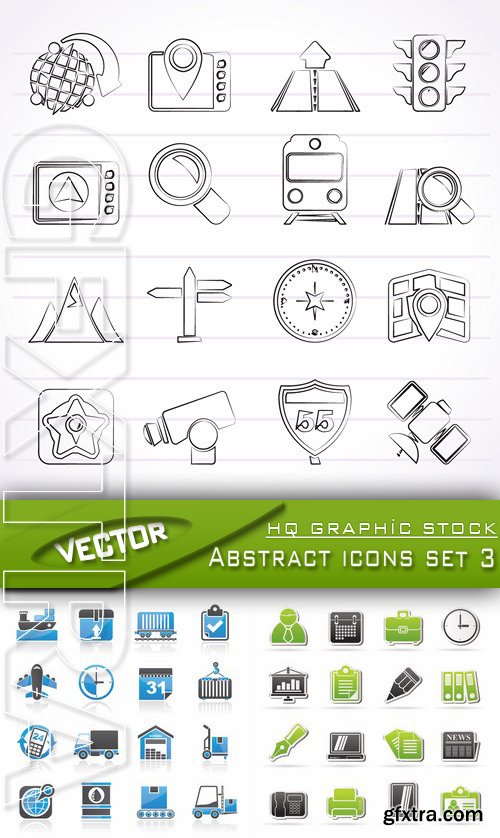 Stock Vector - Abstract icons set 3