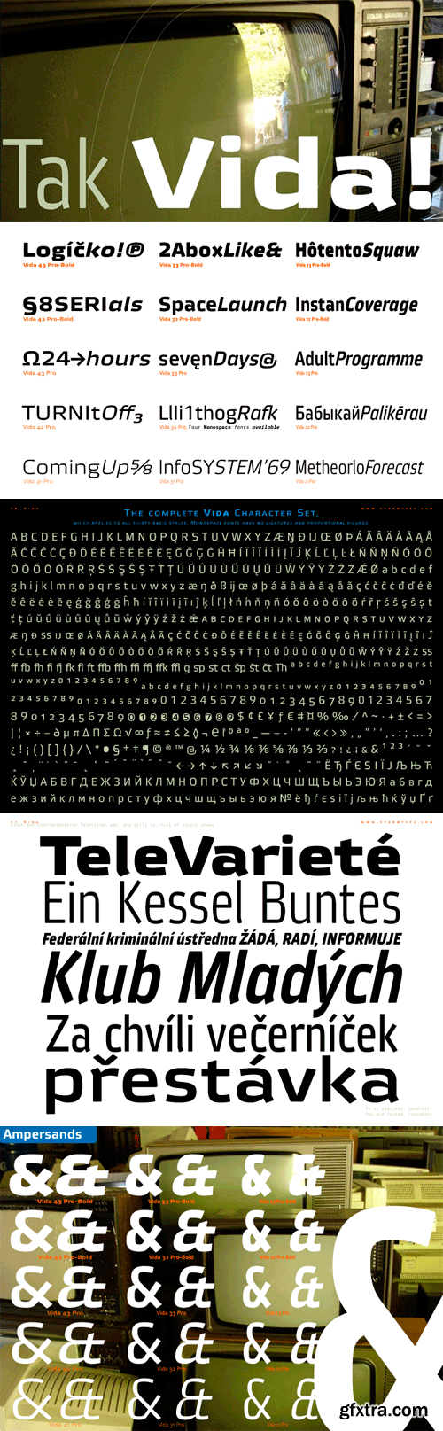 Vida Pro Font Family 30xOTF