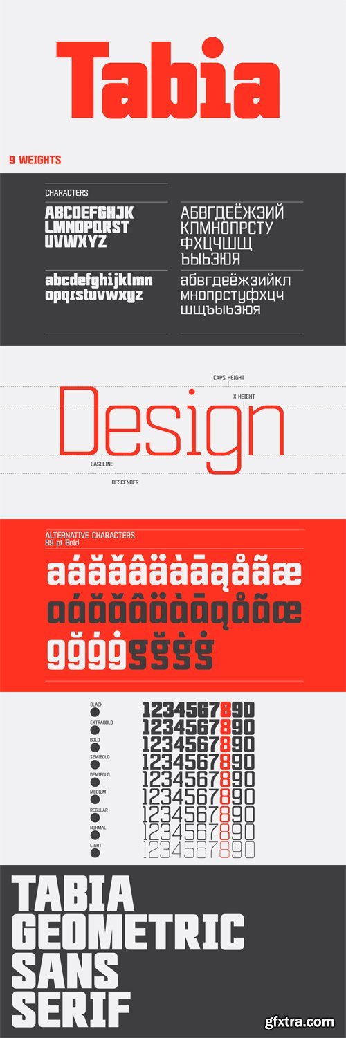 Tabia Font Family 9xOTF