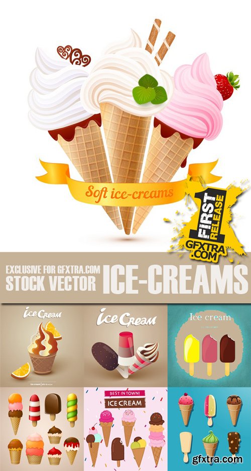 Stock Vectors - Ice creams, 25xEps
