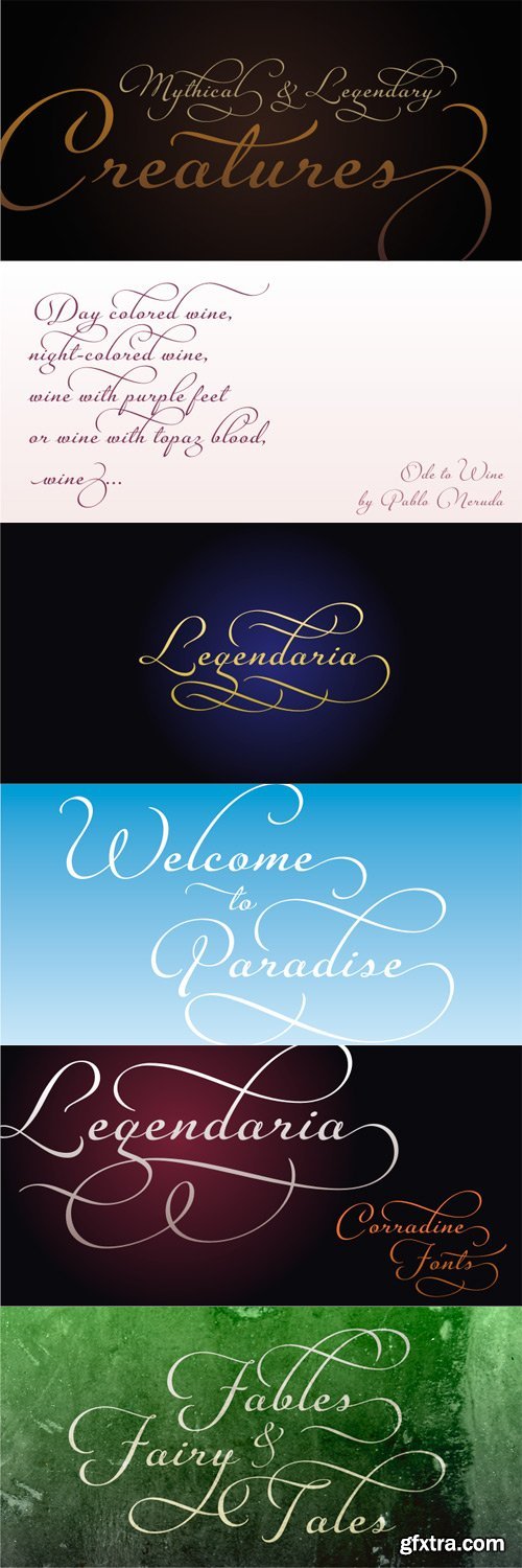 Legendaria Font Family - 5 Fonts for $180