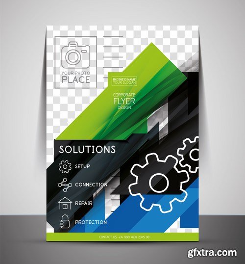 Stock Vector - Booklet and tri-fold brochure premium business vector 4