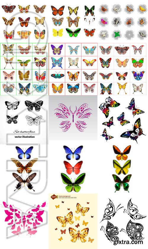 Stock Vectors - Butterfly 2, 25xEPS