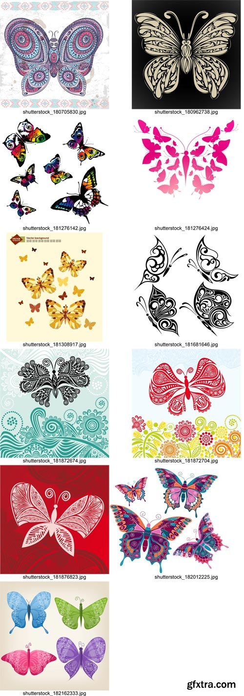 Stock Vectors - Butterfly 2, 25xEPS