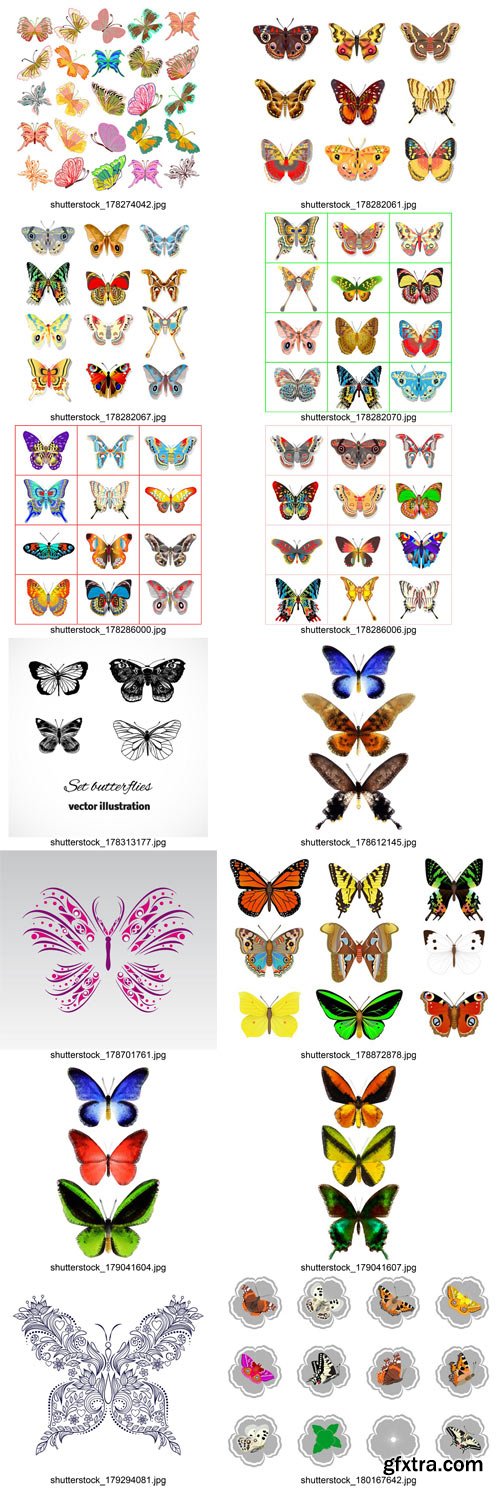Stock Vectors - Butterfly 2, 25xEPS
