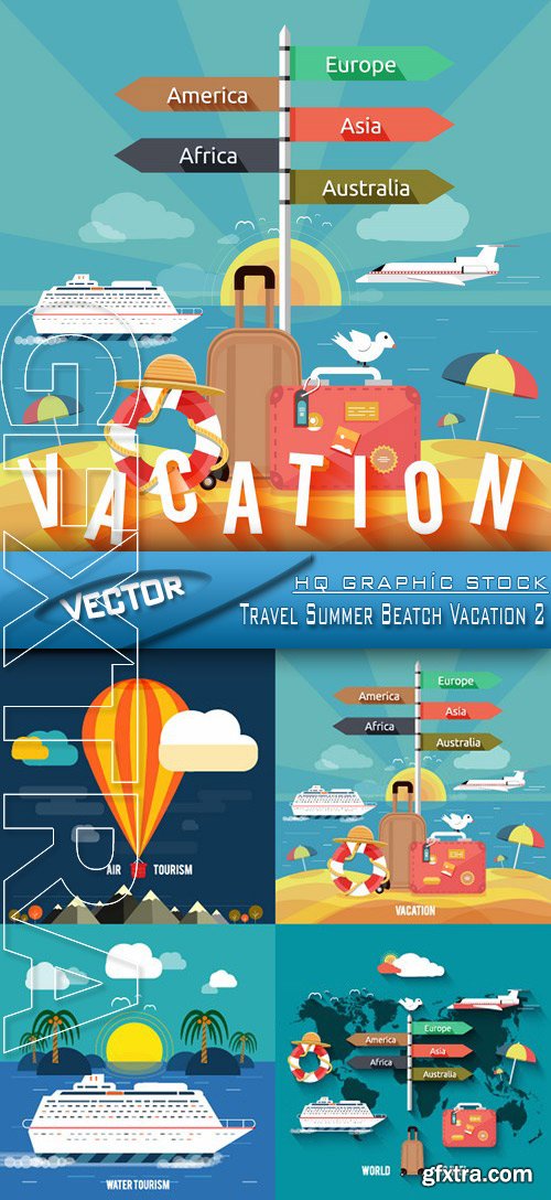 Stock Vector - Travel Summer Beatch Vacation 2 Stock Vector - Travel Summer Beatch Vacation 2