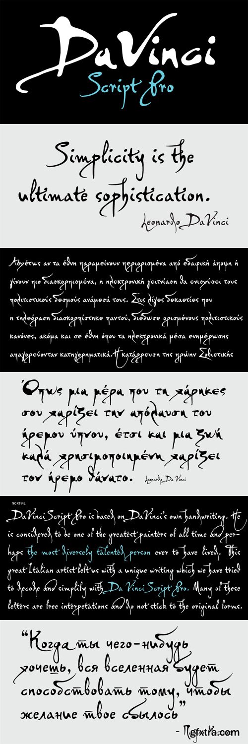 PF DaVinci Script Pro Font Family - 2 Fonts for $150 PF DaVinci Script Pro Font Family - 2 Fonts for $150