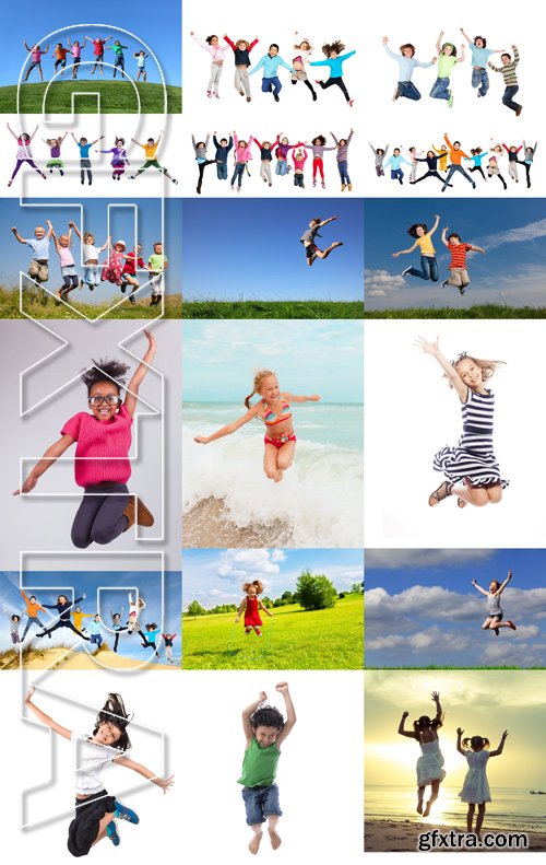 Stock Photos - Jumping kids, 25xJpg Stock Photos - Jumping kids, 25xJpg