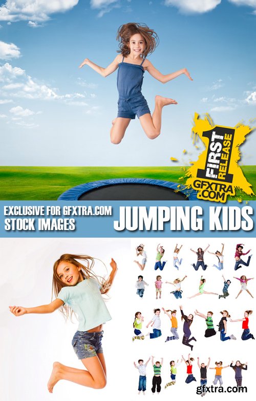 Stock Photos - Jumping kids, 25xJpg Stock Photos - Jumping kids, 25xJpg