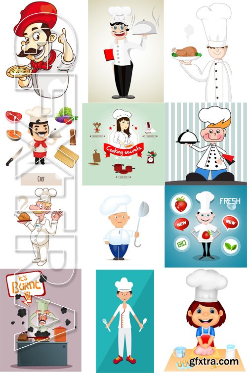 Stock Vectors - Cook and Chef, 25xEPS Stock Vectors - Cook and Chef, 25xEPS
