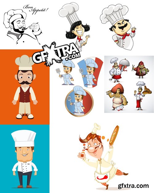 Stock Vectors - Cook and Chef, 25xEPS Stock Vectors - Cook and Chef, 25xEPS