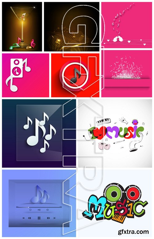 Music Vector Backgrounds Pack 1