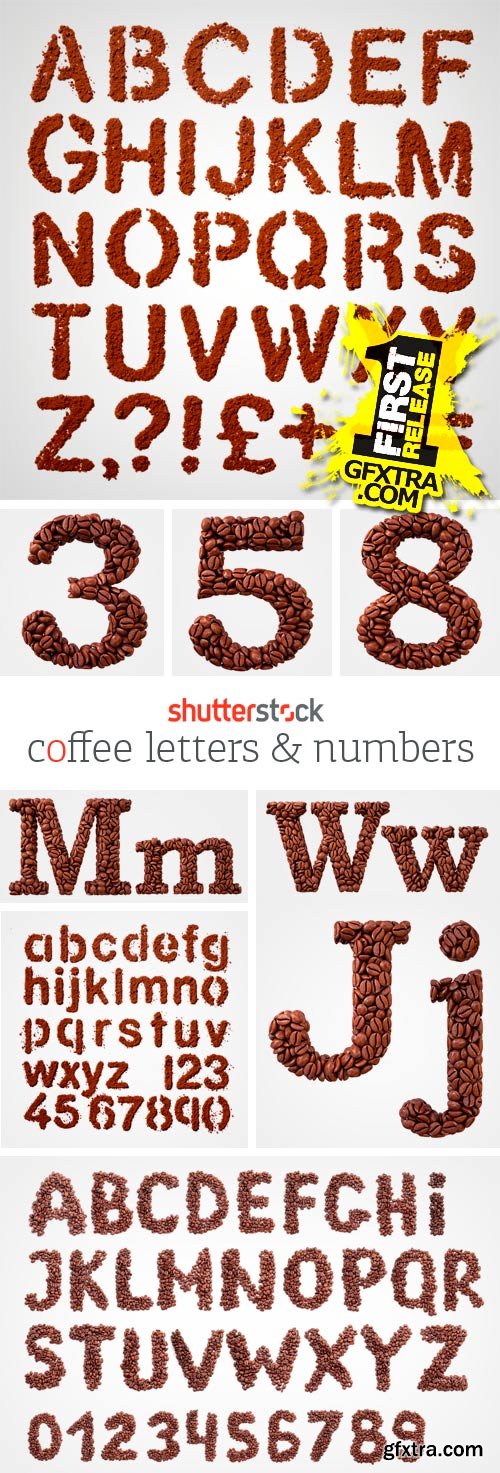 Coffee Letters & Numbers 40xJPG