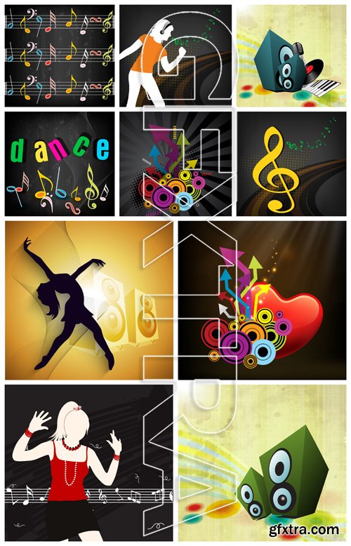Music Vector Backgrounds Pack 8