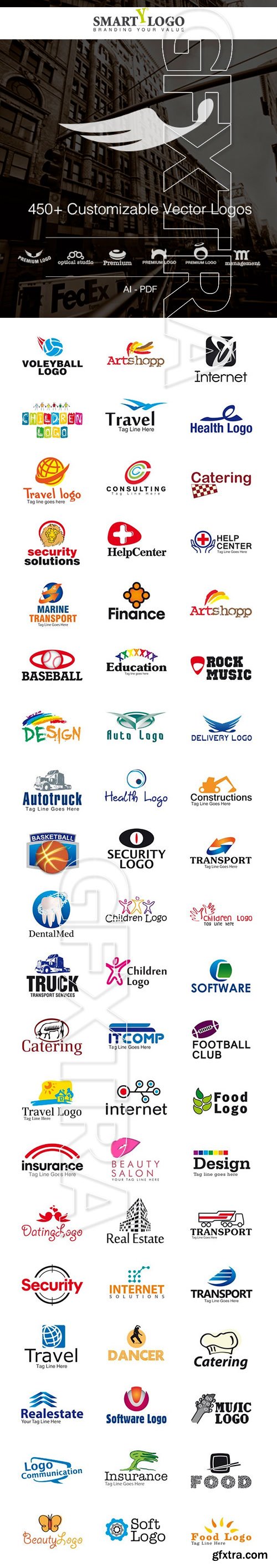 SmartyLogo 450 Fully Customizable Logo Designs