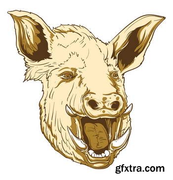 Animal Head Mascots 85xEPS [Tshirt-Factory]