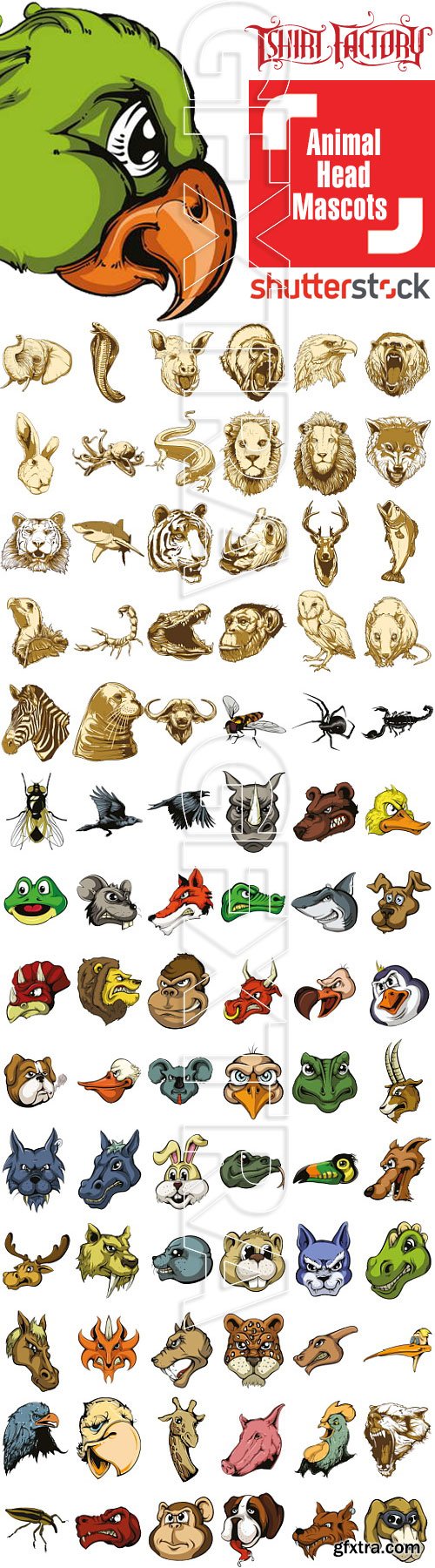 Animal Head Mascots 85xEPS [Tshirt-Factory]