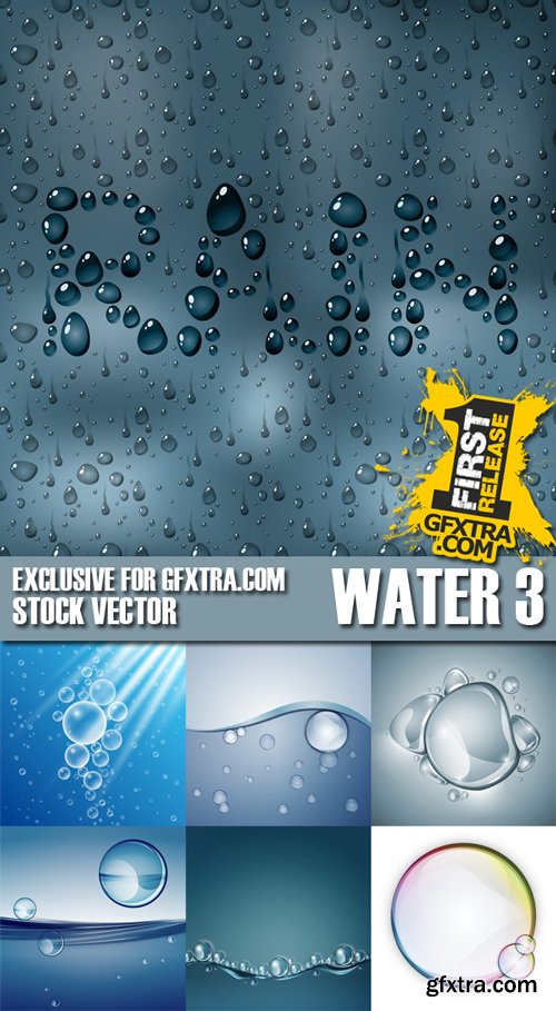 Stock Vectors - Rain, Splash Water, Drops 3, 25xEPS Stock Vectors - Rain, Splash Water, Drops 3, 25xEPS